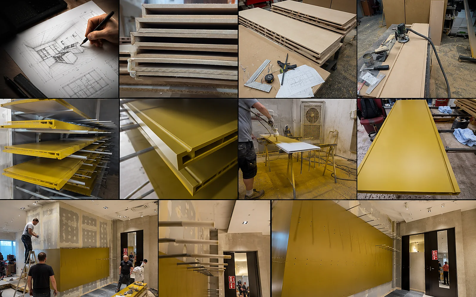 Üzletberendezés gyártási és szerelési folyamata